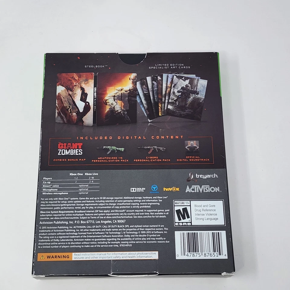 Call Of Duty Black Ops III Hardened edition (Xbox One) CIB Complete TESTED - Image 3 of 4