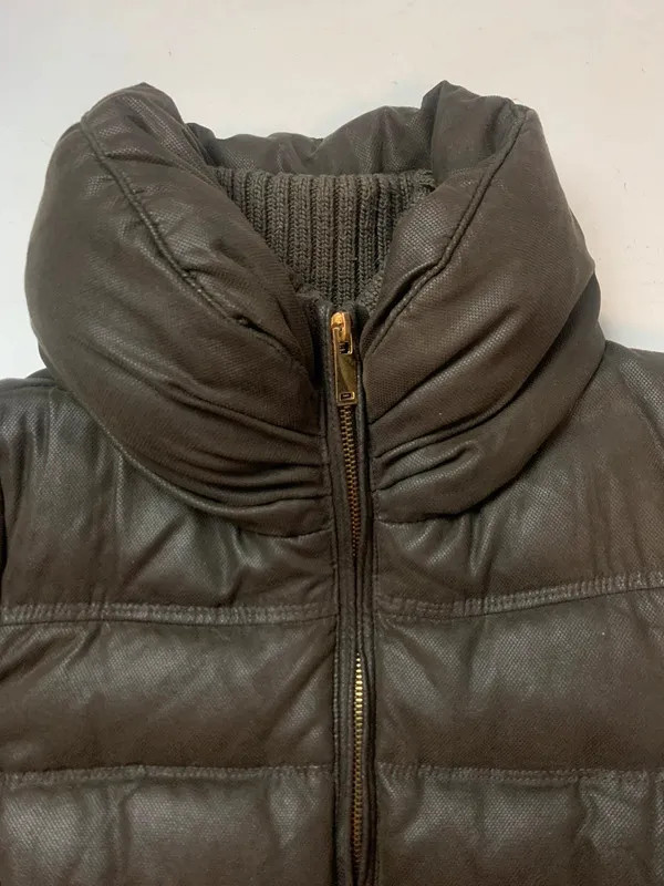 Zara Basic Down Feather Coat Jacket Small 8 Choco… - image 9