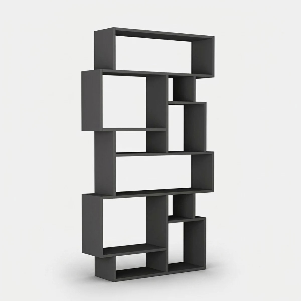Étagère murale 10 compartiments Karmato 96x25x168cm en bois blanc pour salon