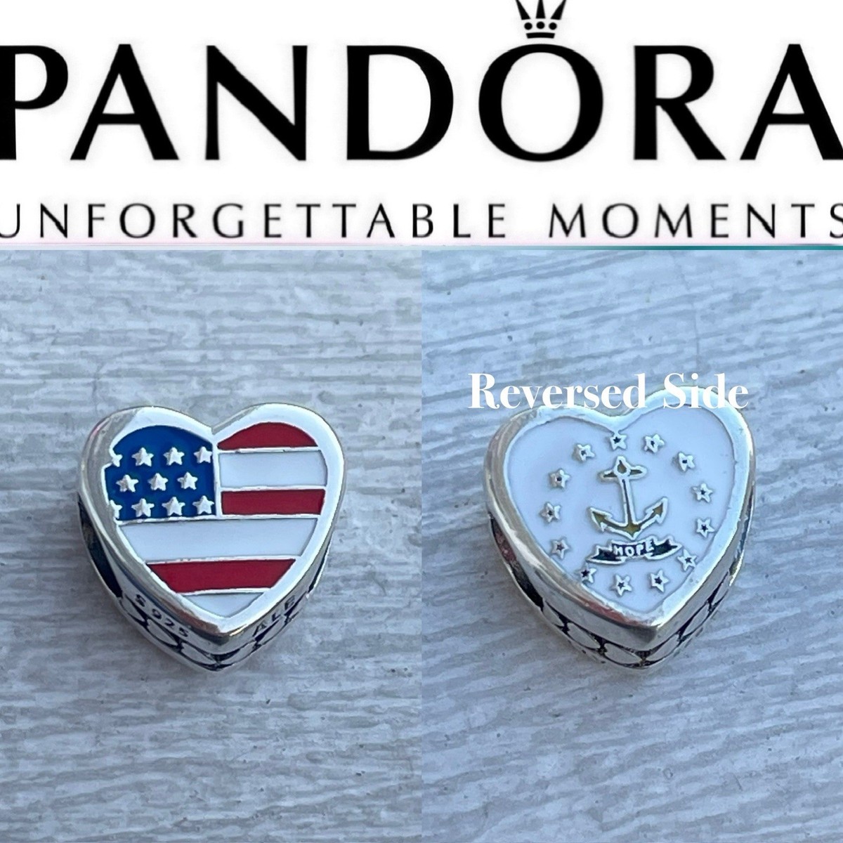 New Pandora USA Flag Rhode Island Flag State Exclusive Reversible