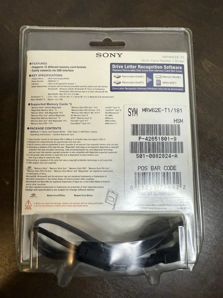 Sony 12 in 1 Multi-Card Reader Writer MRW62E-T1 USB Memory Card Reader New  - Image 2 of 2