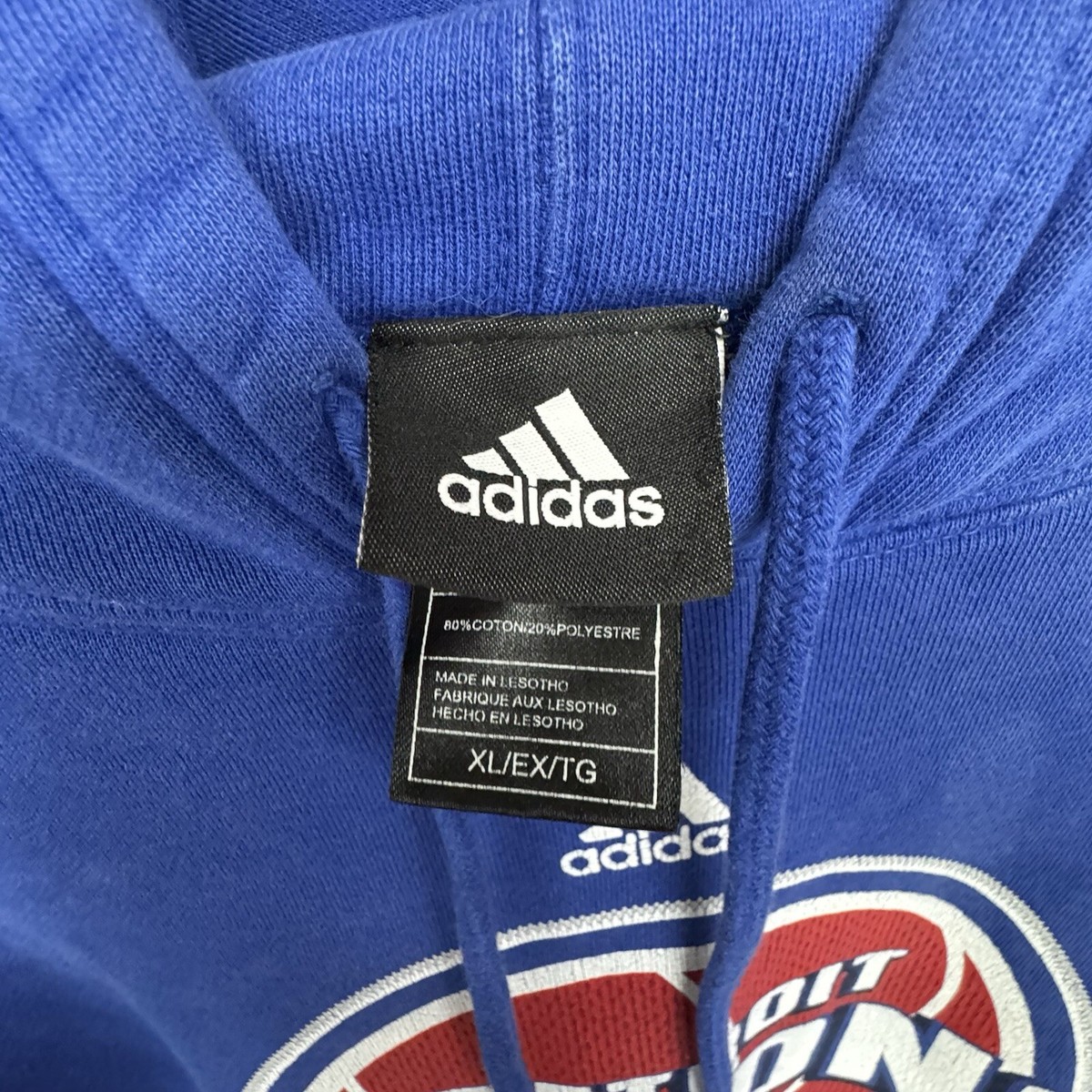 Y2K Detroit Pistons Adidas NBA Hoodie Pullover Sweatshirt