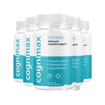 5-Pack Cognimax Brain Supplement for Advanced Cognitive Support - 300 Capsules