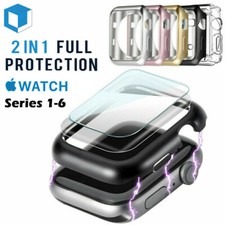 For Apple Watch Series 6 SE 5 4 3 2 1 Bumper Case  Full Cover Screen Protector