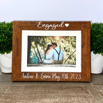Engagement personalized picture frame, Engagement gift, Engagement party gift