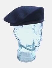 Navy Blue Beret Goldings Army Pattern Wool / Silky Lining  Petersham Trim 59cm