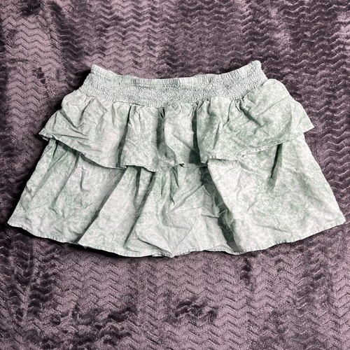 WONDER NATION Girls Green Tie Dye Ruffle Skirt Size 14/16 XL