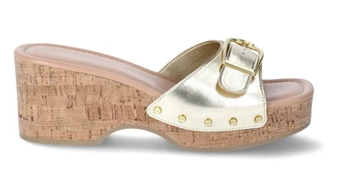 Time and Tru Women's SIZE 8 Buckle Cork Platform Sandals Color Gold NEW - Picture 9 of 15