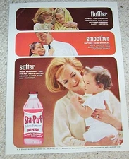 1963 advertising - Staley's Sta-Puf baby diaper laundry girl family PRINT AD
