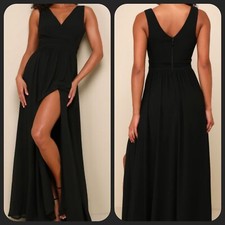 LULUS Thoughts Of Hue Black Surplice Maxi Dress**Gorgeous PLUS Size 1X**NWOT**