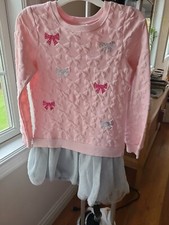 Flapdoodles Bows Pink Silver Skirted Dress 10/12