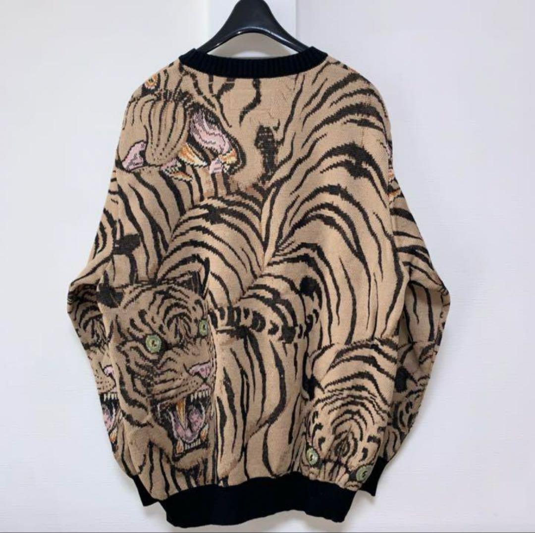 Wacko Maria Tim Lehi Knit Jacquard Sweater Beige Men Size L Wacko Maria Tim Lehi Knit Jacquard Sweater Beige Men Size L