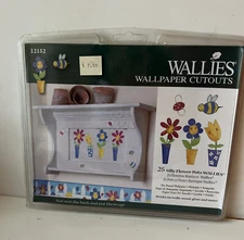 Wall Decals Flower Pots Daisies Flowers n Bugs Bumble Bees  25 Wallies Stickers