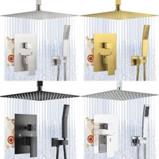 Rainfall Shower Faucet High Pressure Ceiling Shower Head Combo System Mix Valve