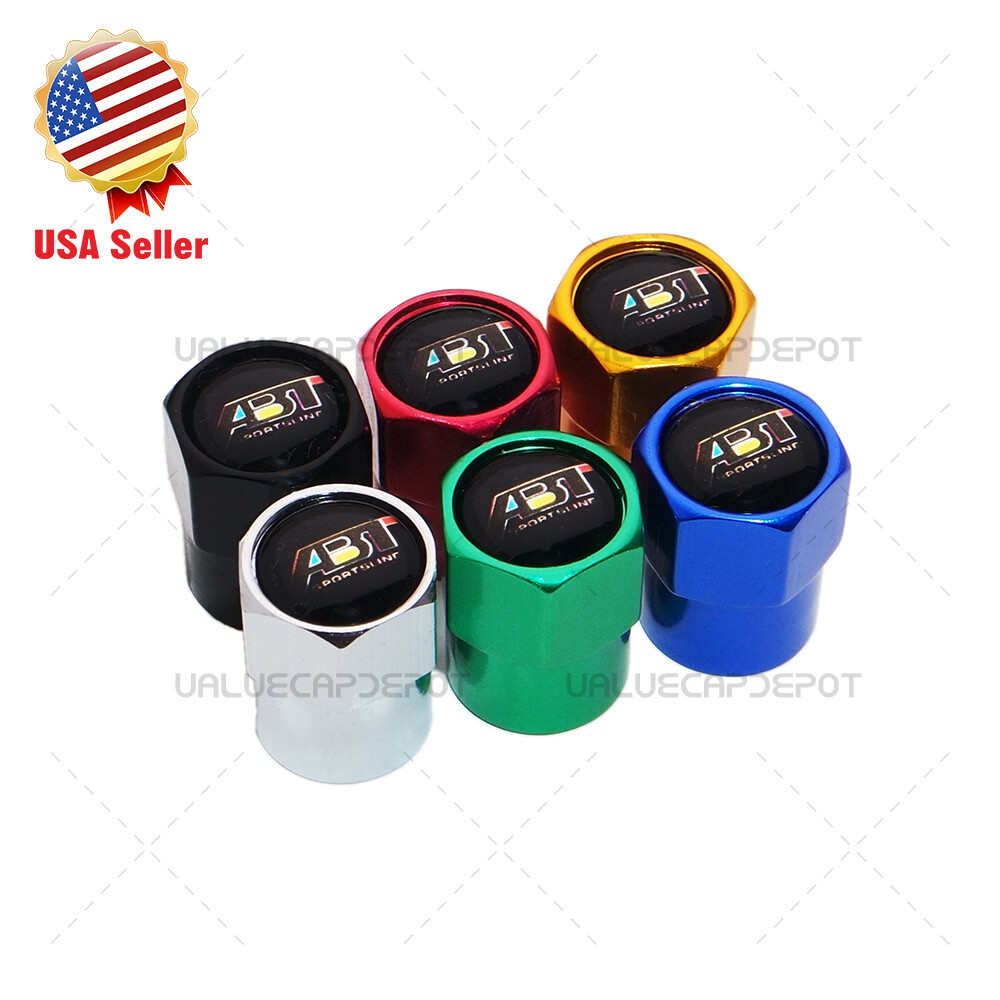 Black Hex Ford Logo Tire Valve Stem Caps - Aluminum Dust Covers (Set Of 4)