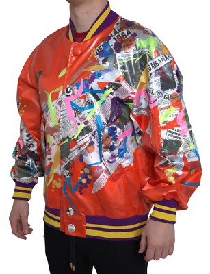 DOLCE & GABBANA Jacket Orange Polyester Button Blouson IT46/US36/S