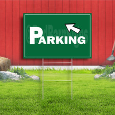 Parking With Arrow Symbol Indoor Outdoor Yard Sign