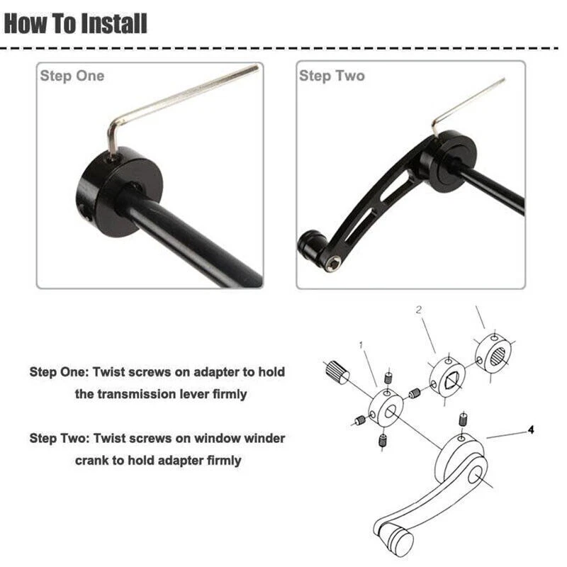 2 UNIVERSALES CAR BILLET ALUMINIO VENTANA MANIVELA MANIVELA BOBINADORA CAMIONETA PICKUP PUERTA ROJA Foto 3 de 4