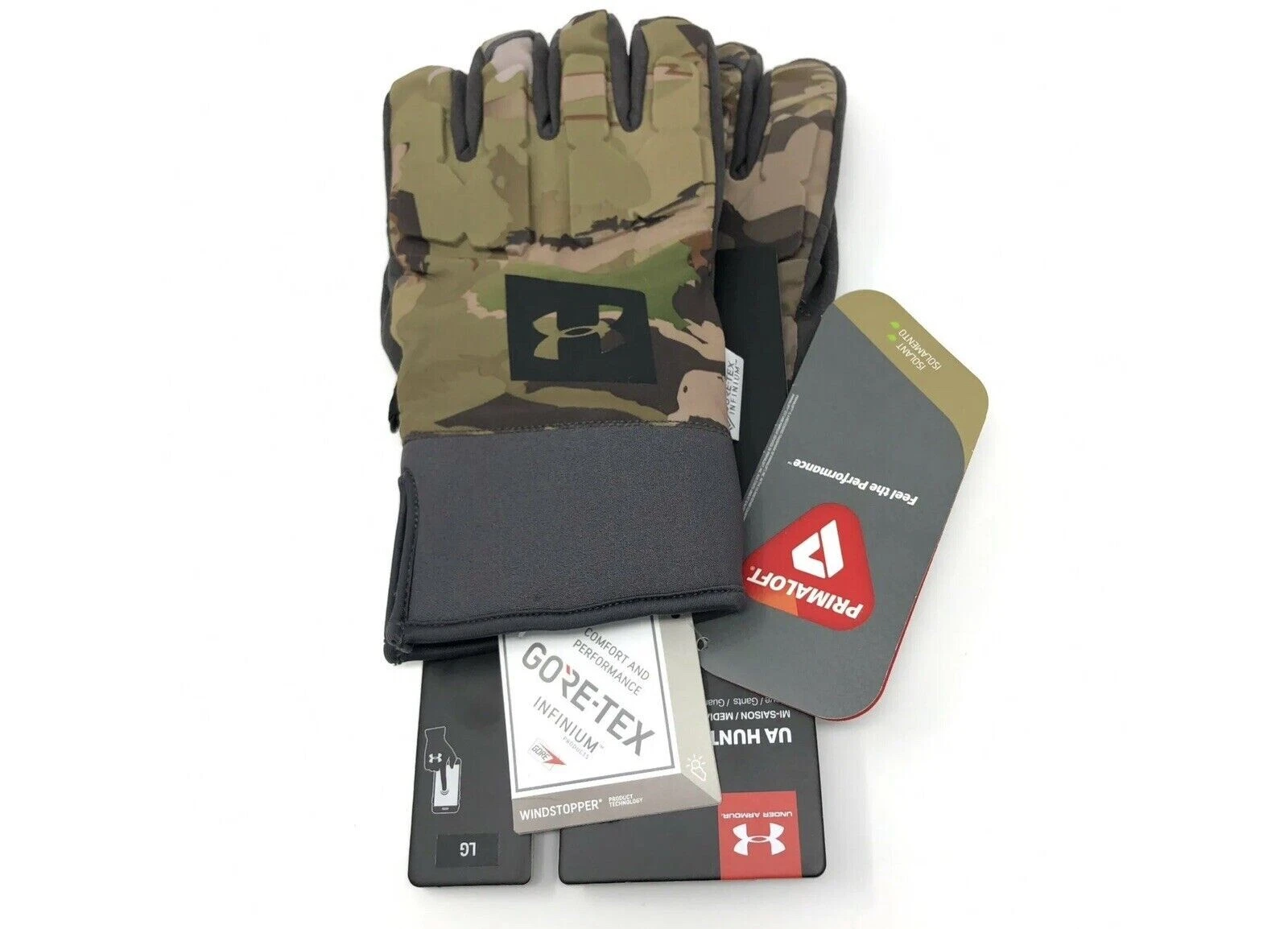 Under Armour Gore Tex Gloves SMALL Storm Windstopper 1318575 Primaloft Insulated