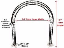BLACK TRUSS ARCH KIT 9.7FT Height Mobile Portable DJ Lighting System Metal Bolts