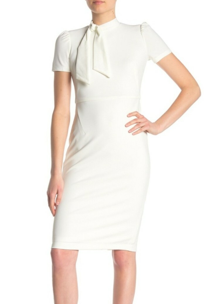 ワンピース Maggy London Tie Neck Puff Sleeve Scuba Crepe Dress Maggy London Tie Neck Scuba Crepe Stretch Sheath Dress Puff
