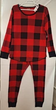 Old Navy Women's XL  Thermal-Knit Pajama Leggings & Top Red Buffalo Plaid NWT