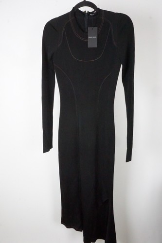 Giorgio Armani Black Gold Threaded Viscose Blend Dress Sz 38 BRAND NEW - Picture 2 of 5