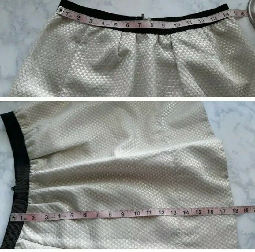 Ganni Size M Mini Silhouette Skirt Shimmer Metall… - image 5