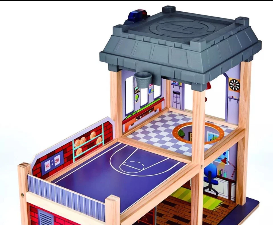 Hape - Solid Wood Fire Station Play Set  Stimulates Key Motor Skills & Play NEW - Image 4 of 4