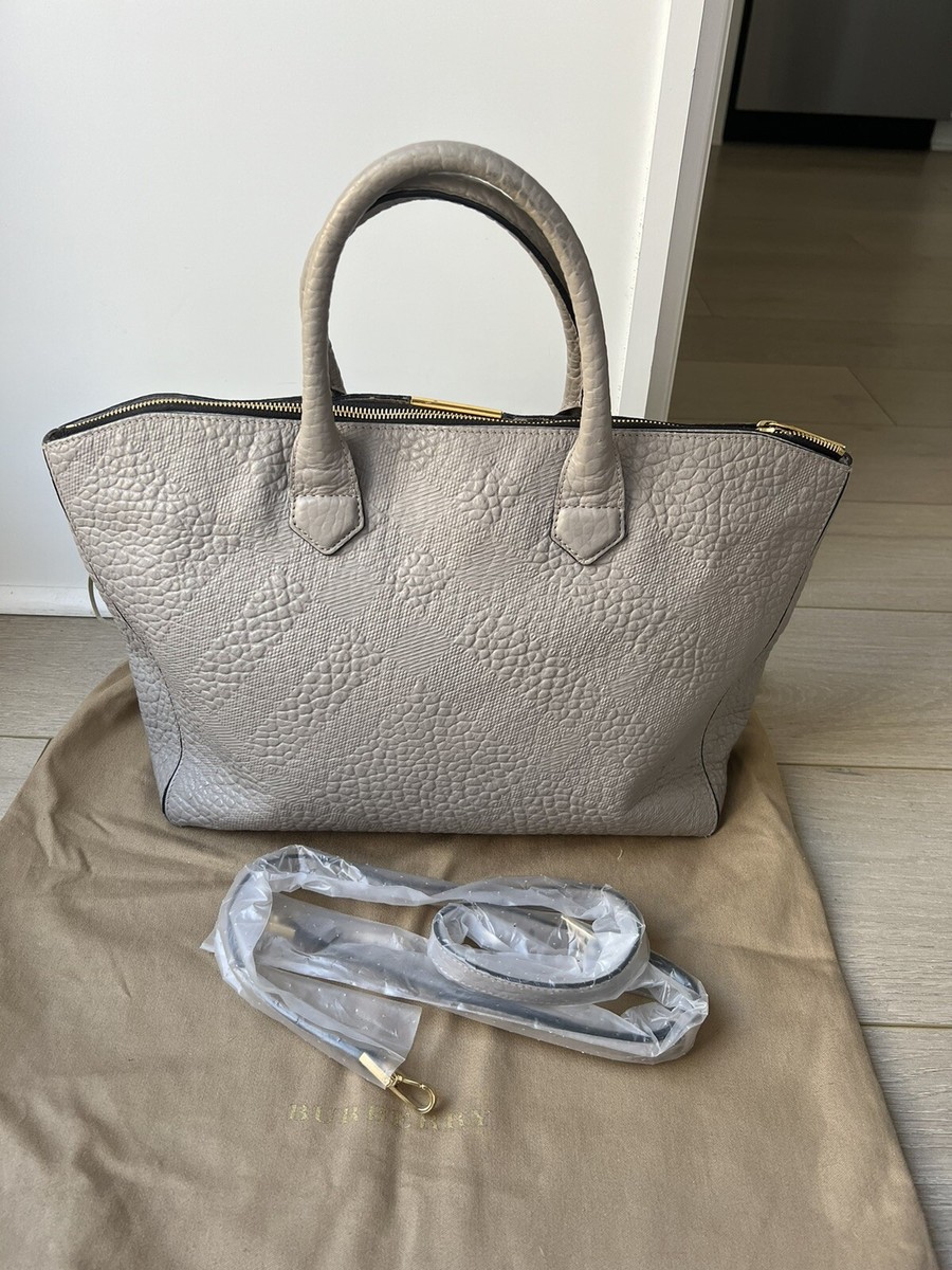 Burberry Heritage Grain Check Embossed Medium Dewsbury Tote