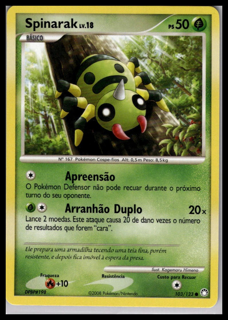 Spinarak 103/123 | Pokemon Mysterious Treasures Portuguese Language [US SELLER]