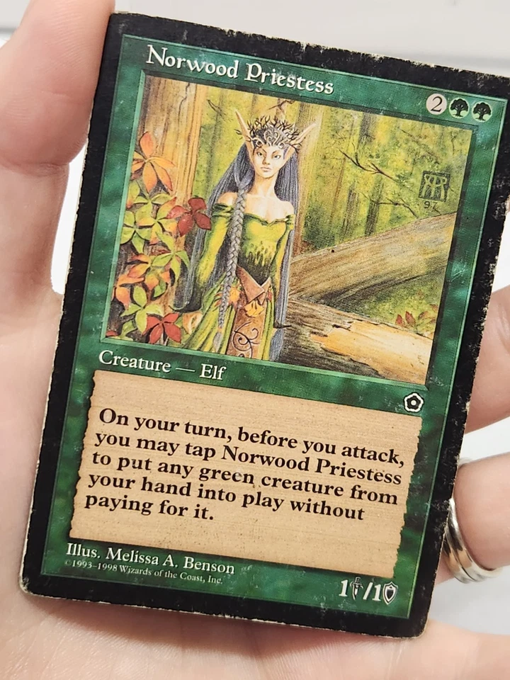 MTG Norwood Priestess, Portal Second Age, HP, English - Image 4 of 4