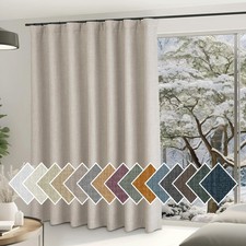 Room Darkening Patio Curtains for Sliding Door, Hook Belt/Rod Pocket/Back Tab