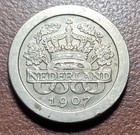 NETHERLANDS 1907 Five Cents KM# 137 Choice EF+ AU Original Surfaces Coin — photo 1