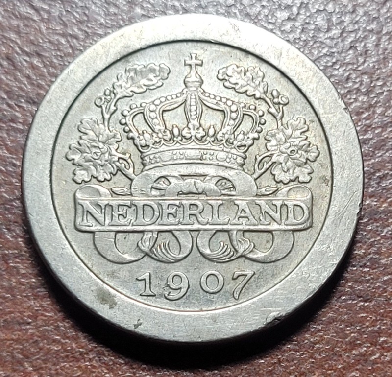 NETHERLANDS 1907 Five Cents KM# 137 Choice EF+ AU Original Surfaces Coin