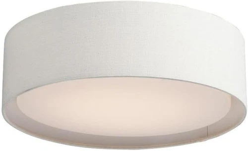 Elegant 16" Wide Flush Mount Light with Oatmeal Linen Finish - 19.5W LED - Picture 1 of 6