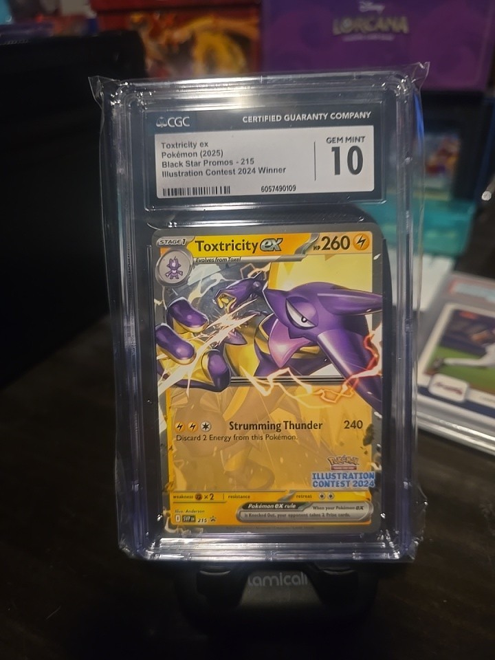 POKEMON CGC GEM MINT 10 TOXTRICITY EX #215 ILLUSTRATION CONTEST WINNER 2024 