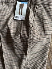 RAFAELLA Ladies Comfort Pants Sz 10 Black,Brown Plaid Stamford Check Safari NEW