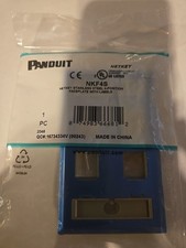 PANDUIT NETKEY 4-Port STAINLESS STEEL WALL PLATE FACE PLATE w/ LABLES. NKF4S