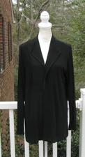 Chico's Travelers black open front softshell jacket blazer Large wrinkle free r