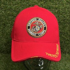 USMC United States Marine Corps Classic Eagle Globe Anchor Hat Embroidered Red