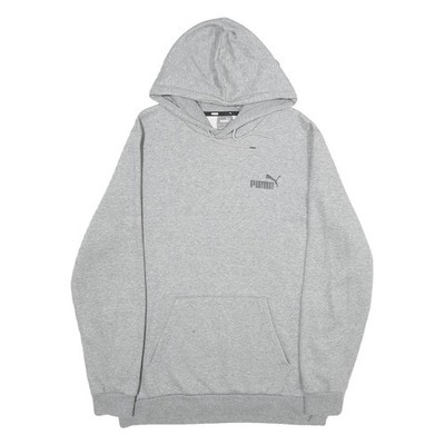 Puma Herren Hoodie grau L Baumwollmischung Pullover Freizeit Sweatshirt
