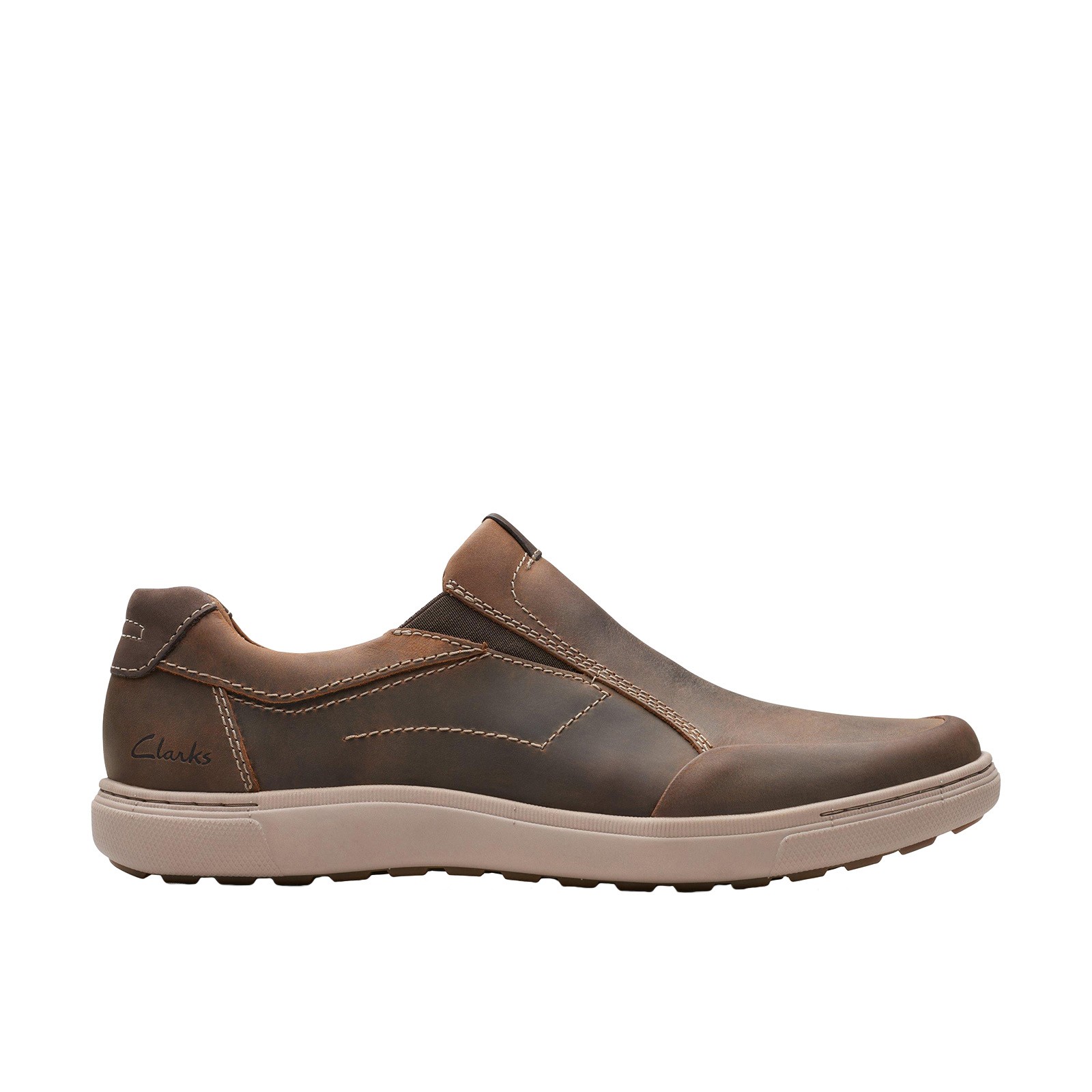 Clarks Mapstone Step Mens Brown Wide Loafers - Slip Ons Casual Shoes 8490₽