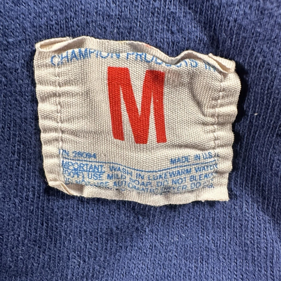 Vintage 70s Stanford University Football T Shirt Med Champion Cotton Blue Bar - Image 3 of 4