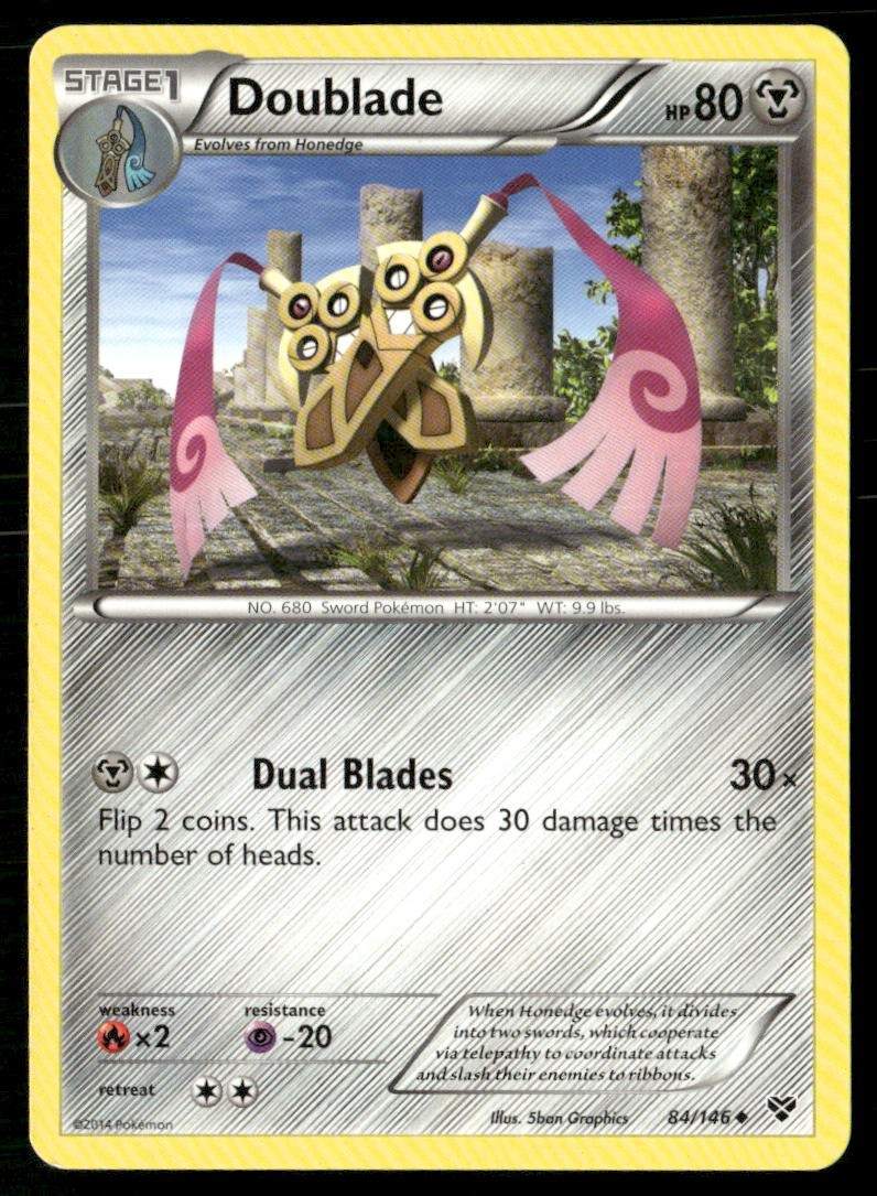 Doublade 84/146 Uncommon XY Base Set Pokemon Moderately Played