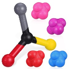 Hand Eye Coordination Training Reaction Balls Set with 4 Multi-Color Balls an...