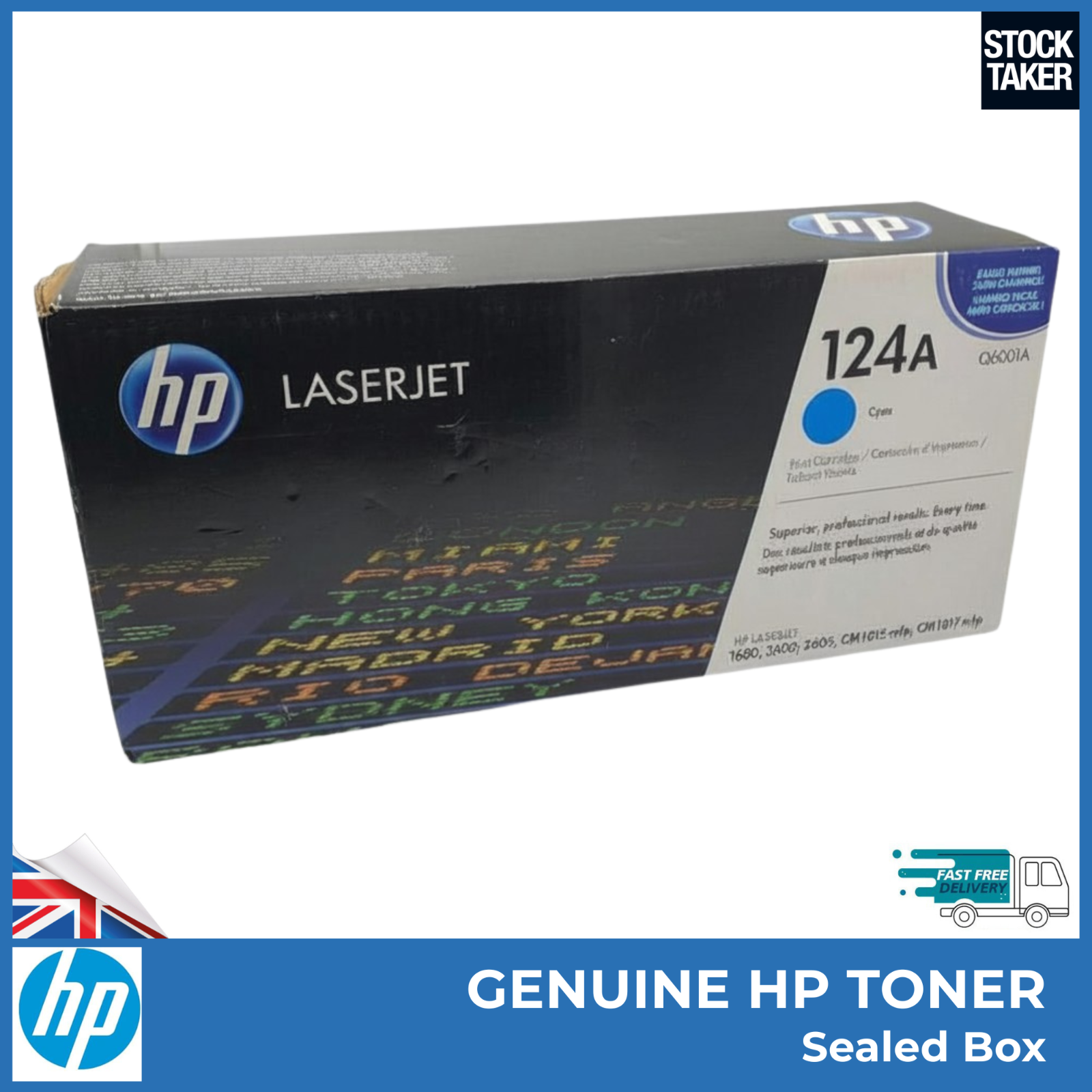 Genuine HP 124A Q6001A Cyan Toner Cartridge Original LaserJet 1600 2600 2605 VAT