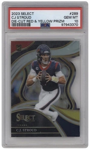 Panini 2023 Select C.J. Stroud #289 Red & Yellow Prizm Die-Cut Rookie PSA 10
