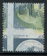 Castelli Lire 450 Variety Displaced Notching, Without Blue and Red Print