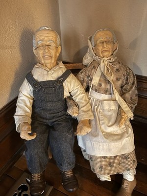 William Wallace Jr. Porcelain Dolls Grandma Grandpa, 32''
